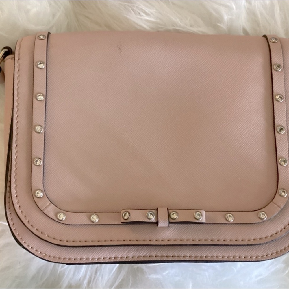 EUC KATE SPADE Lg Carson Laurel Light Pink Jeweled Crossbody Bag 👛👛